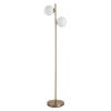 Decorative Floor Lamp with 2 Glass Shades Modern Lighting for Living Room Bedroom White