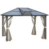 Polycarbonate Paradise: 12x10 Hardtop Gazebo with Aluminum Frame in Grey