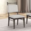 Modern Dark Walnut 2pc Side Chairs Upholstered Seat Polyester Rubber wood Dining Room Furniture