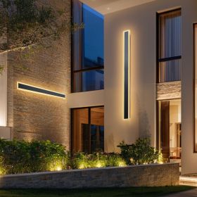 Outdoor Wall Lights, 2 Pack, 47.2 Inch Long Strip Modern Exterior Wall Sconce Light Fixtures, 3000K Warm White