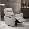 Silver Color Leather Upholstered Reclining Chair Swivel Glider Motion Modern Living Room Furniture Comfort Chair 1pc