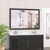 60"x40" Oversized Modern Rectangle Bathroom Mirror with Black Frame Decorative Large Wall Mirrors for Bathroom Living Room Bedroom Vertical or Horizon