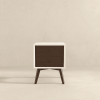 Caroline Mid Century Modern Style White Night Stand 2-Drawer