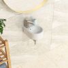 Wall Mount Single Bowl Ceramic Bathroom Sink, White Wall Hung Porcelain Vessel Sink, Floating Lavatory Vanity Basin with Faucet Hole and Overflow
