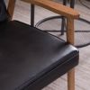 (75 x 69 x 84)cm Retro Modern Wooden Single Chair,Black PU