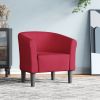 Tub Chair Wine Red Pinewood Single Tub Chair Round Modern