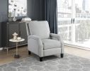 Push Back Reclining Chair Transitional Style Gray Chenille Upholstery 1pc Cushion Seat Modern Living Room Furniture