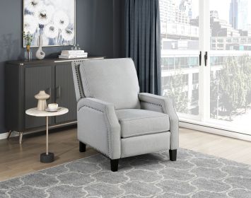 Push Back Reclining Chair Transitional Style Gray Chenille Upholstery 1pc Cushion Seat Modern Living Room Furniture