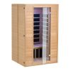 VEVOR Far Infrared Wooden Sauna, Room Home Sauna Spa for 2 Person 1800W