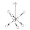 Modern Sputnik Chandelier Lighting 6 Lights Chrome Chandelier Mid Century Pendant Lighting Gold Ceiling Light Fixture for Hallway Bar Kitchen Dining R