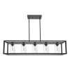 Black Chandeliers Rectangle 5 Lights Dining Room Lighting Fixtures Hanging Over Table