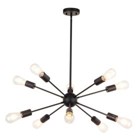 Sputnik Chandelier 10 Light Black Modern Pendant Lighting Industrial Vintage Ceiling Light Fixture UL Listed