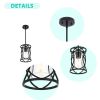 1 Light Industrial Pendant Light Modern Black Cage Kitchen Island Chandelier with Clear Glass Shade Hanging Lighting Fixture Indoor Metal Mini Ceiling