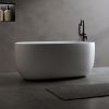 47'' Independent solid surface resin stone bathtub, a modern designed independent bathtub with pop-up drainage and overflow pipes