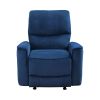 Modern Living Room 1pc Power Rocker Reclining Chair Blue Velvet Upholstery Solid Wood Frame Luxury Home Furniture