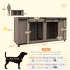 71" Modern Dog Kennel Furniture with Removable Divider, Storage, for 2 Small Dogs or 1 Large Dog, Walnut