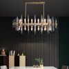 Crylick Modern Metal & Glass 20-Light Kitchen Island Pendant Light Chandelier in Brass