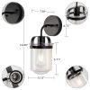 1-Light with Clear Glass Shade, Modern Sconce, Industrial Indoor Light Fixture for Bathroom Living Room Bedroom Over Kitchen Sink, E26 Socket