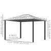 Luxury Hardtop Gazebo 12'x10' with Curtains, Outdoor Patio Canopy Shelter, Elegant Design for Garden