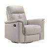 Silver Color Leather Upholstered Reclining Chair Swivel Glider Motion Modern Living Room Furniture Comfort Chair 1pc