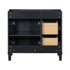 36'' Bathroom Vanity without Sink, Freestanding Bathroom Storage Cabinet with 2 Drawers and a Tipout Drawer, Solid Wood Frame Vanity Only