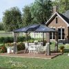 Polycarbonate Paradise: 12x10 Hardtop Gazebo with Aluminum Frame in Grey