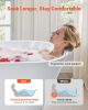 VEVOR Acrylic Freestanding Bathtub, 59 Inch Contemporary Soaking White Tub with Brushed Nickel Overflow and Drain