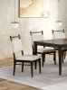 Modern Dark Walnut 2pc Side Chairs Upholstered Seat Polyester Rubber wood Dining Room Furniture