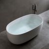 47'' Independent solid surface resin stone bathtub, a modern designed independent bathtub with pop-up drainage and overflow pipes