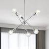 Modern Sputnik Chandelier Lighting 6 Lights Chrome Chandelier Mid Century Pendant Lighting Gold Ceiling Light Fixture for Hallway Bar Kitchen Dining R