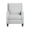 Push Back Reclining Chair Transitional Style Gray Chenille Upholstery 1pc Cushion Seat Modern Living Room Furniture