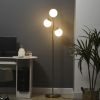 Modern 3-Light Floor Lamp for Living Room, Tree Standing Lamp with Globe Lampshades, 10.75"x10.75"x66.5", Gold