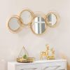 Metal Wall Art Modern Mirror Decor Home Hanging Wall Sculptures for Living Room Bedroom Dining Room Gold