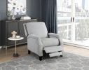 Push Back Reclining Chair Transitional Style Gray Chenille Upholstery 1pc Cushion Seat Modern Living Room Furniture