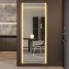 65*21in Led mirror full length,Frameless full-length mirror,Wall Mounted Mirror with Light,three-color changing light,Explosion-proof glass