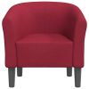 Tub Chair Wine Red Pinewood Single Tub Chair Round Modern