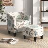 2pcs Modern Accent Tub Chair and Ottoman Set with Fabric Upholstered