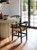 Black Wooden 2pc Side Chairs Dining Room Furniture Kitchen Dining Chair Woven Rope Seat Modern Style