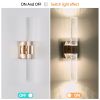 Contemporary Crystal Wall Light, Gold Plating Finish with Bubble Crystal, 2-Light Sconce for Bathroom, Bedroom