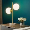 Globeal Gold Modern LED Globe Table Lamp 2 Light White Glass Shade Marble Base