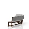 Curved Dining Bench Mid-Century Modern Upholstered Curved Bench