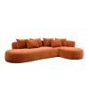 Oversized L-Shaped Sectional Sofa with Right Facing Chaise,134.6" Modern Couch for Living room, No Assembly Required, Orange