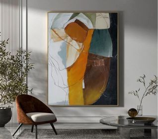 Orange Minimalist Abstract Oli Painting Large Abstract Painting Brown Wall Painting Original Abstract Painting Beige Painting Large Canvas Art (Style: 01, size: 50x70cm)