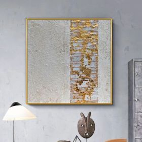 Handmade Oil Painting Abstract Painting White And Yellow Colorful Art On Canvas Nordic Style Minimalist Heavy Textured Painting Wall Art For Home Deco (Style: 01, size: 80x80cm)
