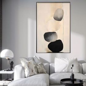 Handmade Oil Painting Brown Minimalist Painting Gray Black Tone On Canvas Art Original Painting Beige Geometrical Art Wall Art Extra Large Abstract Pa (Style: 01, size: 140x210cm)