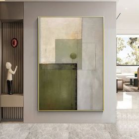 Green minimalist abstract painting Abstract landscape painting on canvas Wabi sabi wall art Handmade oil paintings for Living room wall art (Style: 01, size: 50x70cm)