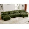 U Shaped Sectional Sofa Cloud Couch with Movable Ottomans