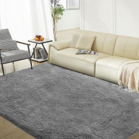 Rugs for Living Room,Grey Fluffy Carpet Large Fuzzy Plush Shag Comfy Soft, Non-Slip Indoor Floor Carpet,Room,Bedroom,Playroom, Home Decor Aesthetic (size: 6x9 ft)