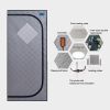 Portable Full Size Grey Infrared Sauna tent–Personal Home Spa, with Infrared Panels, Heating Foot Pad, Controller, Foldable Chair