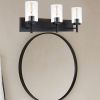 5-Light Black Bathroom Vanity Light, Black Vanity Light with Seeded Glass Shades, Modern Vanity Light Fixture for Bathroom Mirror, Bedroom